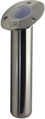 CE Smith flush mount cast bottom rod holder on boat trailer, 316L stainless steel, 30-degree