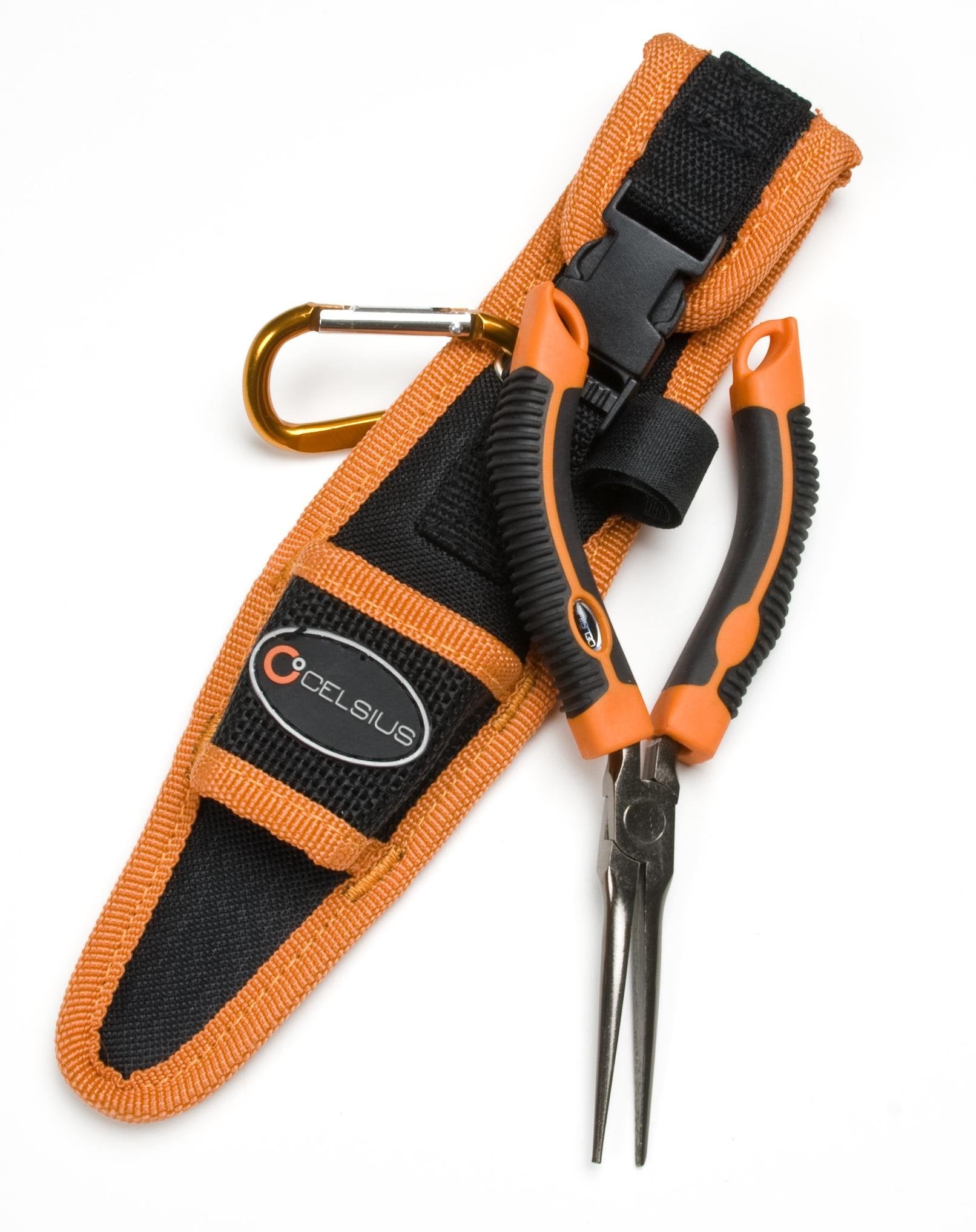 Celsius Ice Tool Kit needle-nose pliers with black nickel finish for corrosion resistance.
