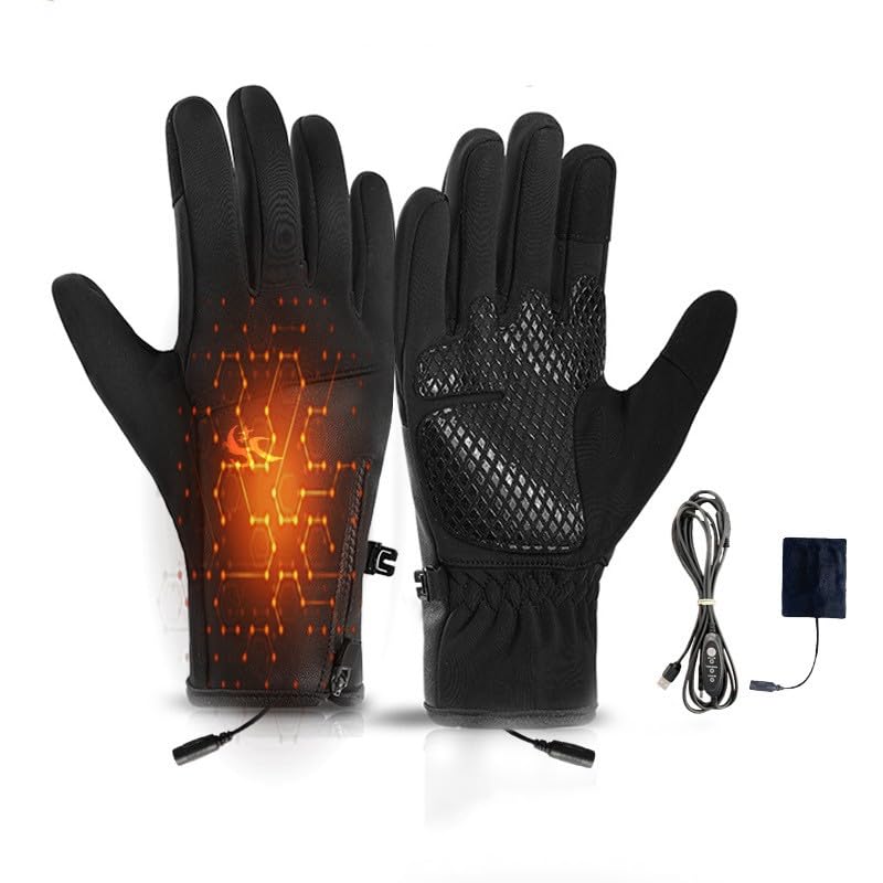 CENGNIAN heated gloves with anti-slip palm texture for secure grip while using devices.