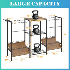 Center storage with metal mesh shelves for tackle and gear