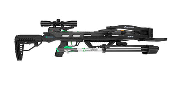 CenterPoint Hellion 400 crossbow with 20-inch arrows ready for precise shots.