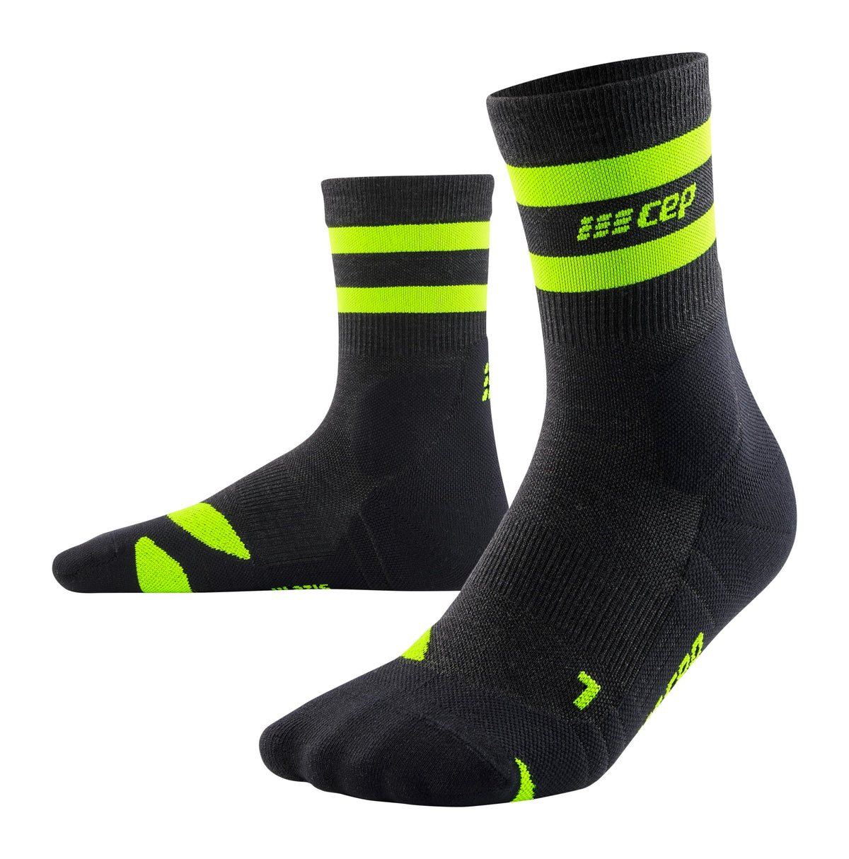 CEP 80's hiking socks side view showing ankle compression for stability.