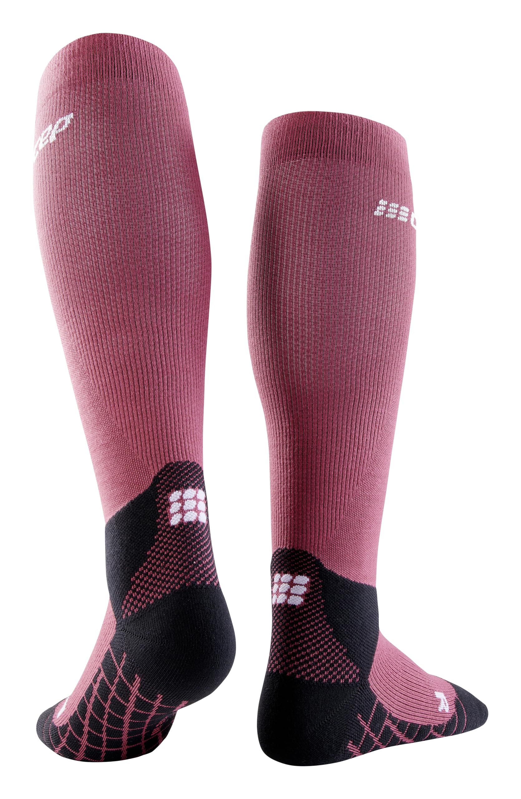 CEP Hiking Light Merino Tall Socks close-up of merino fiber for odor control and temp regulation.