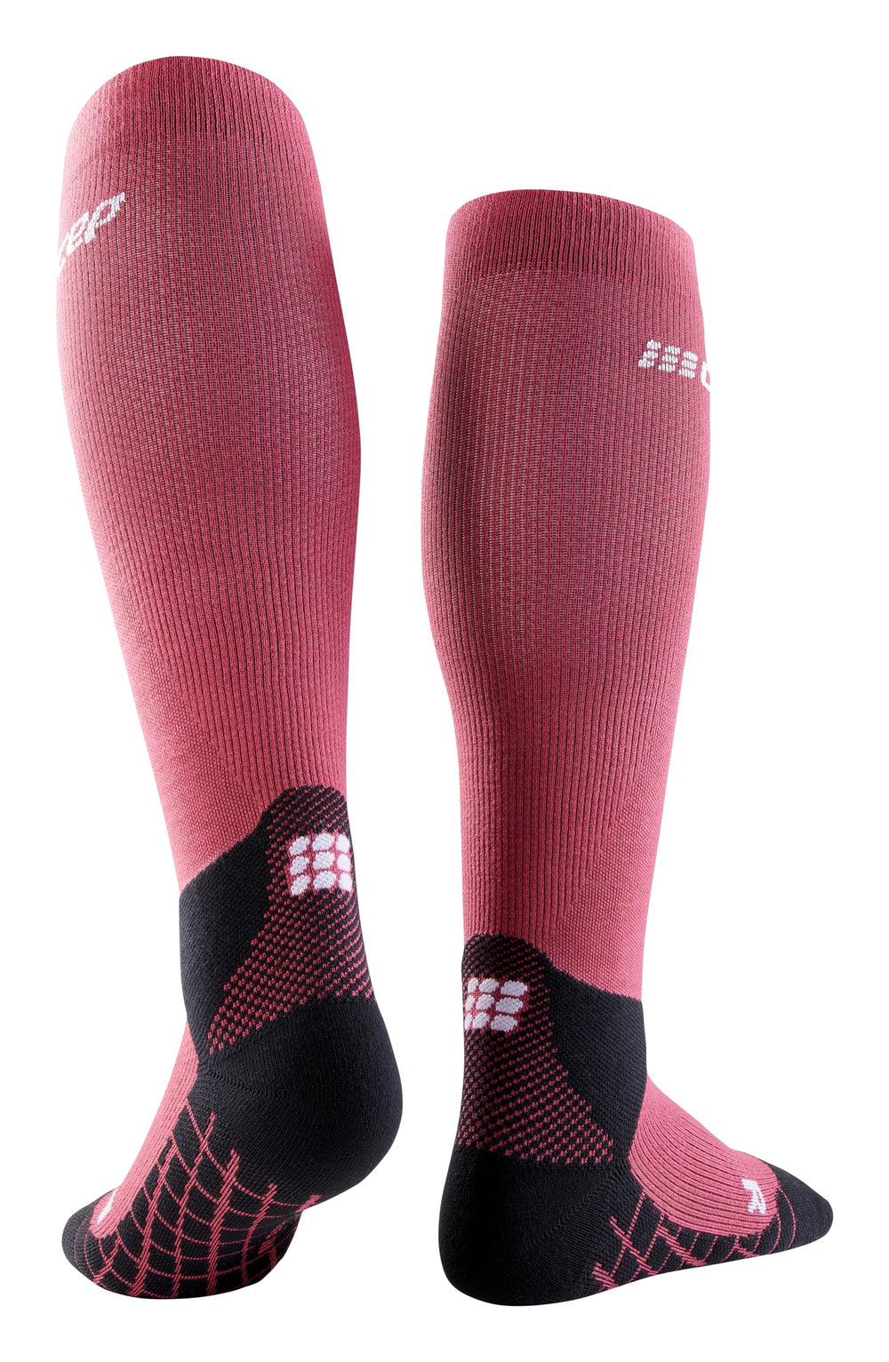 CEP Hiking Light Merino Tall Socks close-up of merino fiber for odor control and temp regulation.
