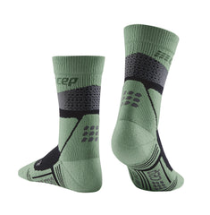 CEP Max Cushion hiking socks grey black, cushion-detail image shows generous foot cushioning.