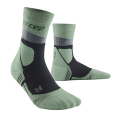 CEP Max Cushion hiking mid cut socks for women in grey mint, view showcases plush footbed.