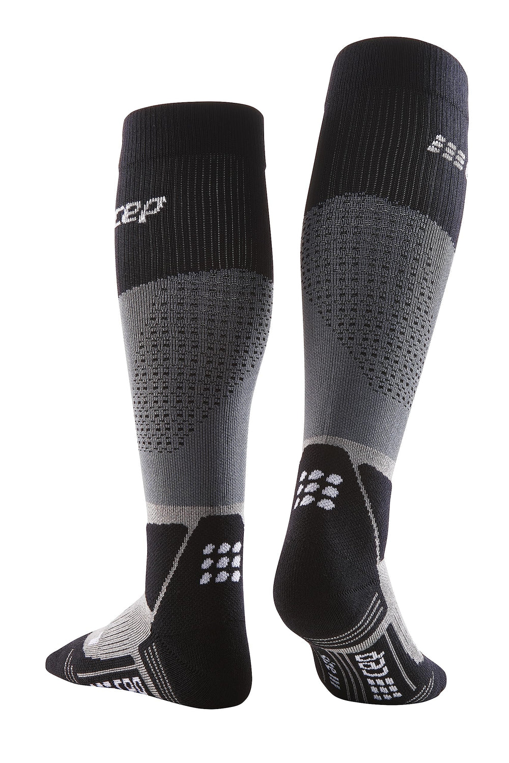 CEP Max Cushion Hiking Socks Grey/Black, top view with breathable knit