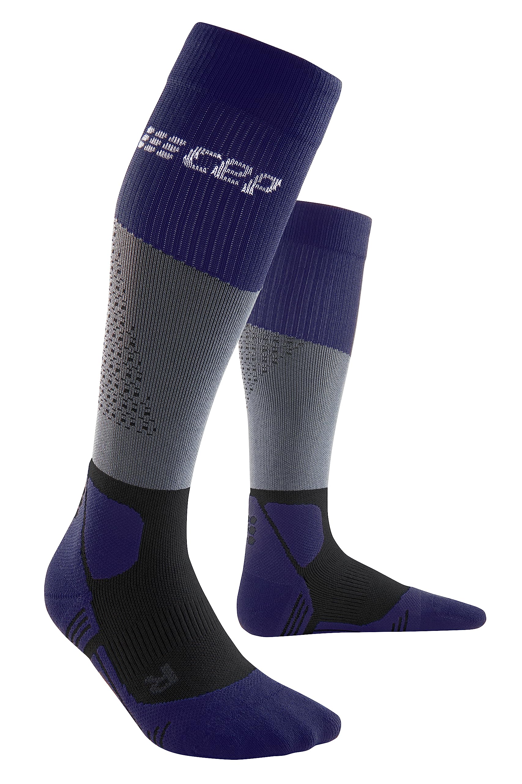 CEP Max Cushion hiking tall sock front view with plush padding for trail comfort.