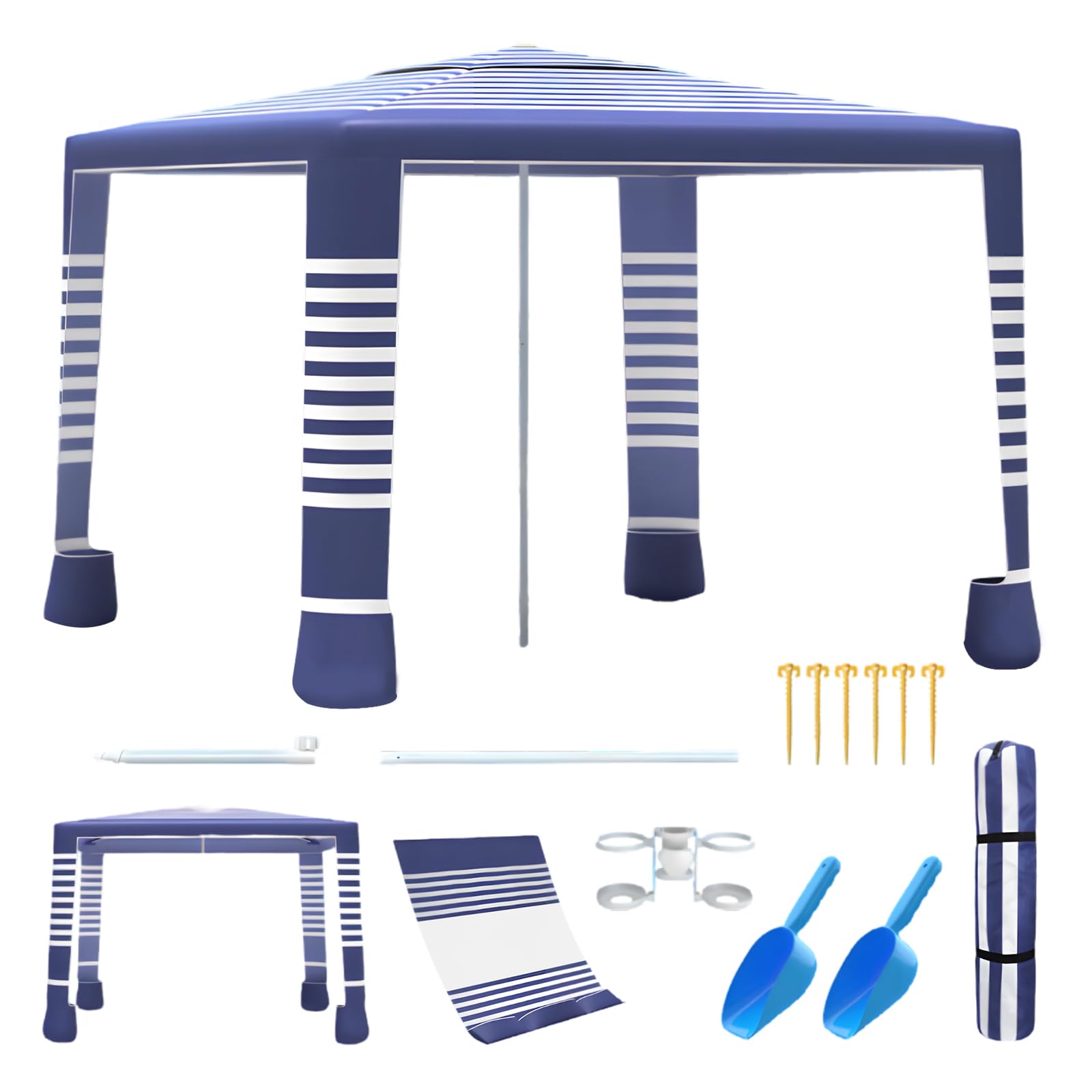 cepkquis Beach Tent 8x8 setup shows ample shade for family seaside days.