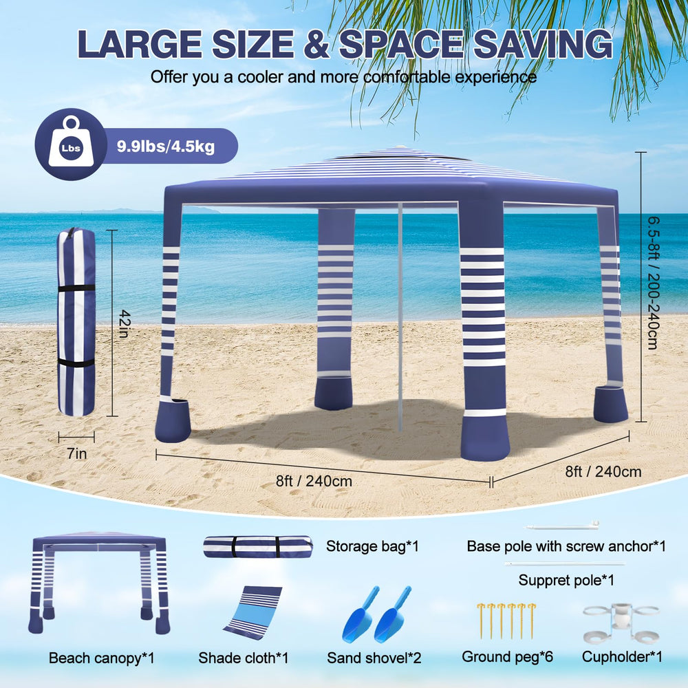 cepkquis Beach Tent with UPF 50+ protection blocks sun exposure.