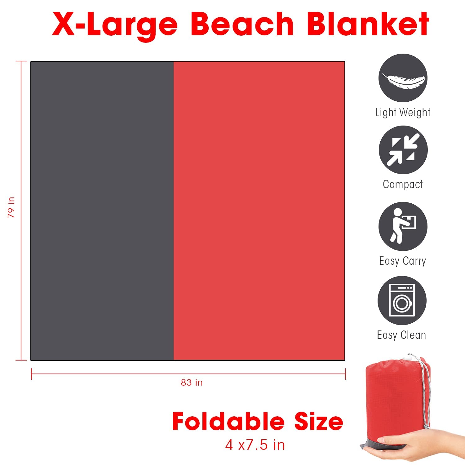 CEREM Beach Blanket XL waterproof and sandproof keeps surfaces clean.