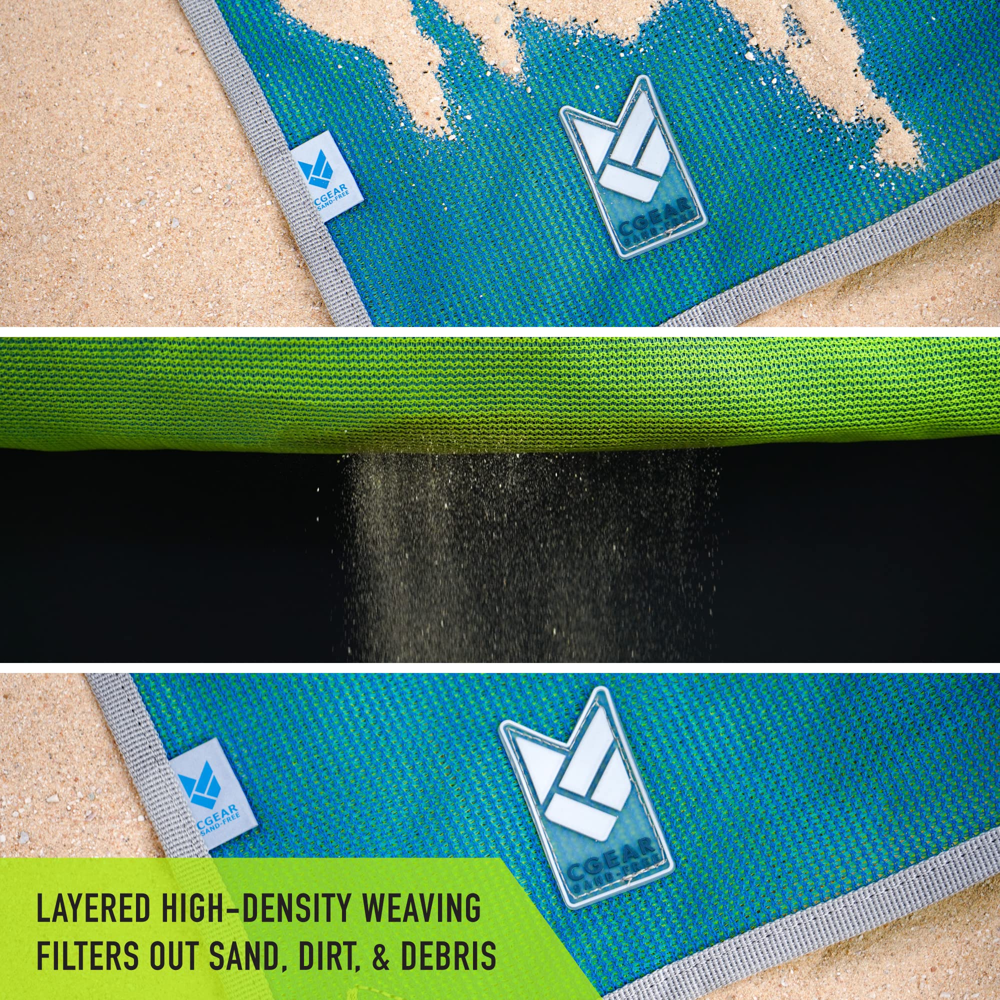 CGEAR Original Sand-Free Mat beach scene shows sand-free relaxation.