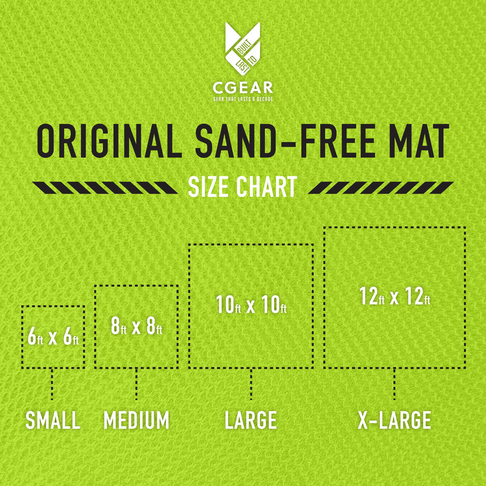 CGEAR Original Sand-Free Mat roll-up bag demonstrates easy transport.