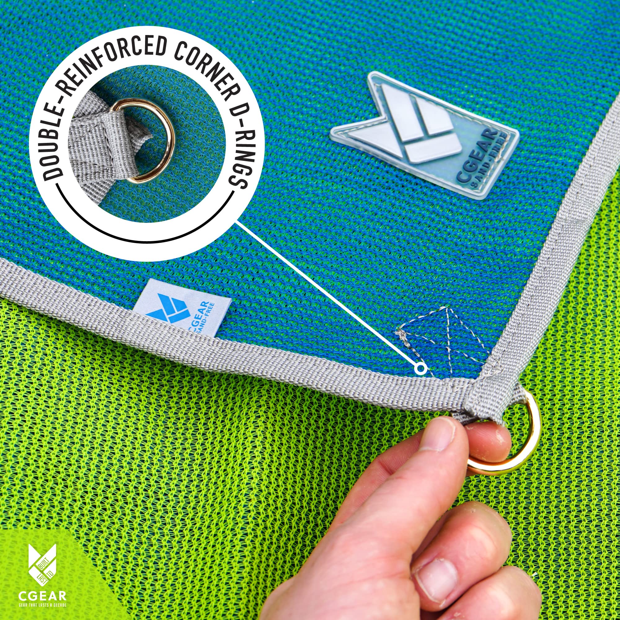 CGEAR Original Sand-Free Mat RV setting illustrates versatile camping rug.
