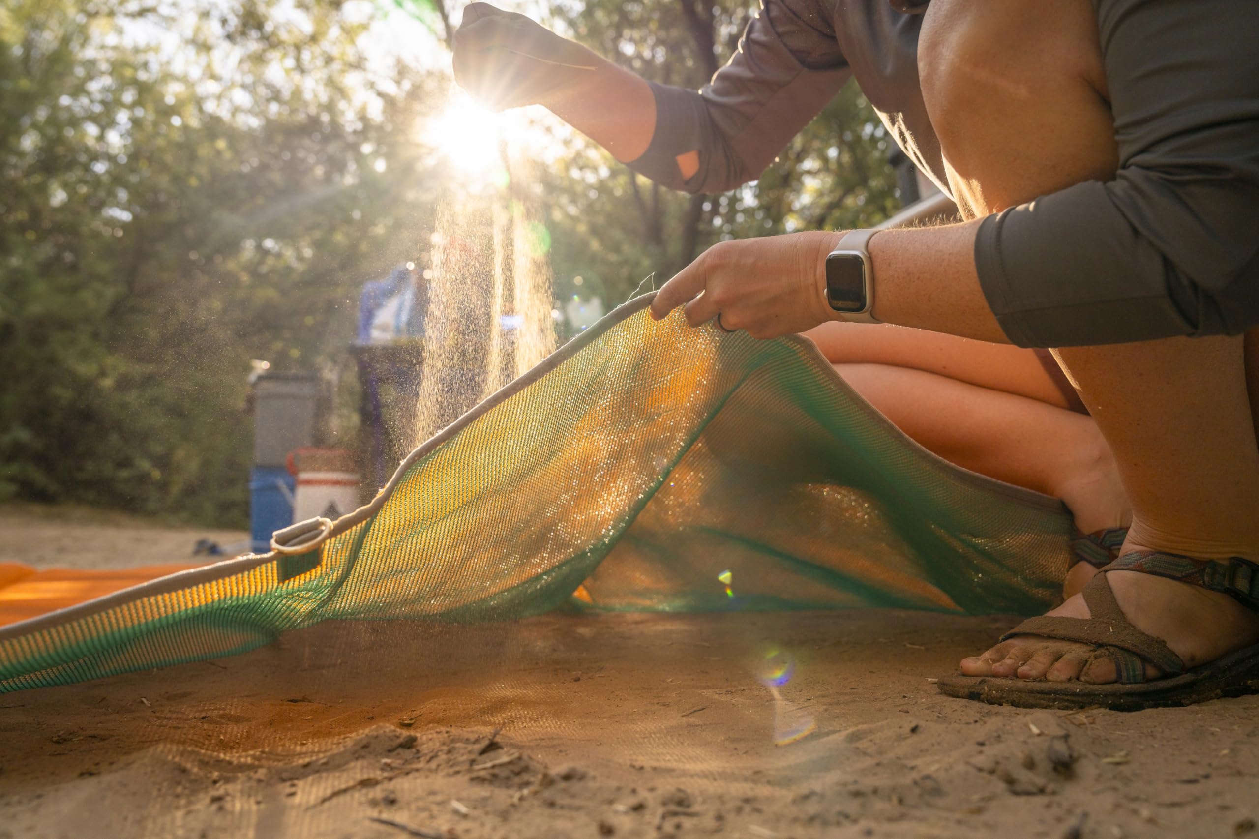 CGEAR Original Sand-Free Mat woven detail highlights debris-filtering layers.