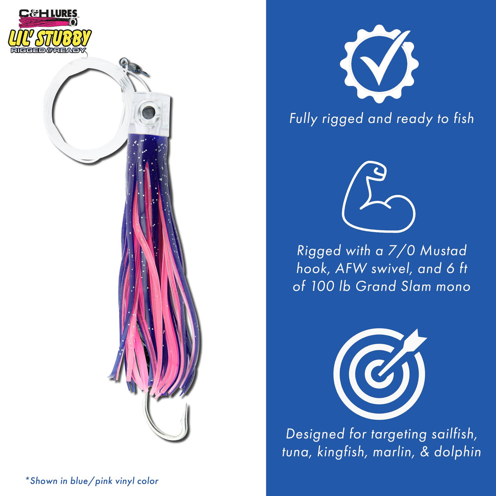 C&H Lures Lil Stubby Rig AFW swivel minimizes line twists during trolling