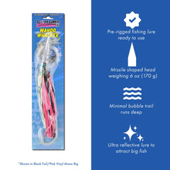 C&H Lures Wahoo Whacker with 10/0 Mustad hook for strong hookups.