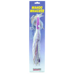 C&H Lures Wahoo Whacker purple/white skirt enhances visibility during trolling.