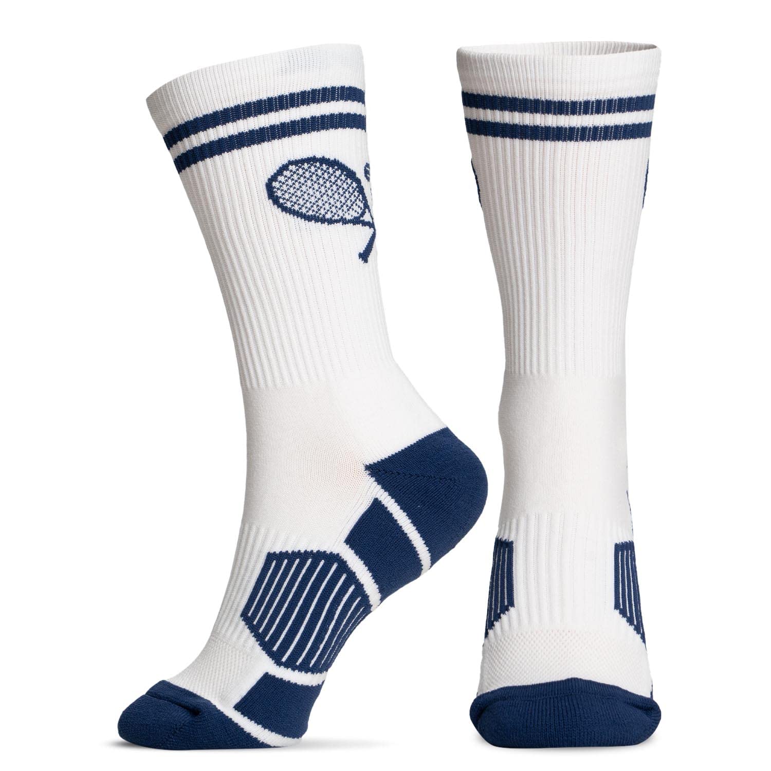 ChalkTalkSPORTS tennis performance crew navy knit detail emphasizes moisture-wicking fabric