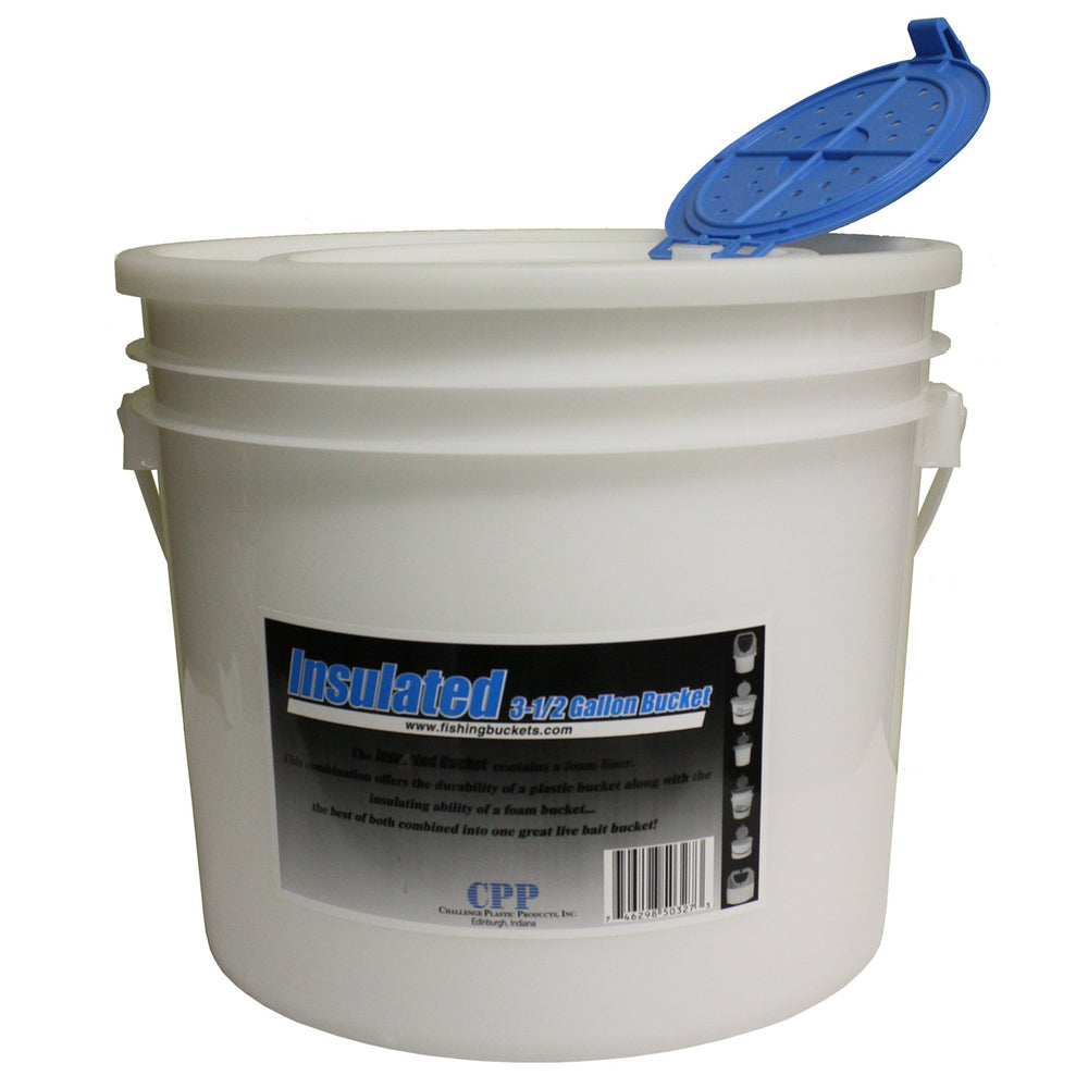 Challenge Plastics 50327 insulated bait bucket with lid keeps bait fresh on the go