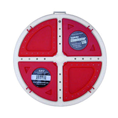 Challenge Plastics 5-gallon bait bucket lid with three tackle compartments keeps gear organized.