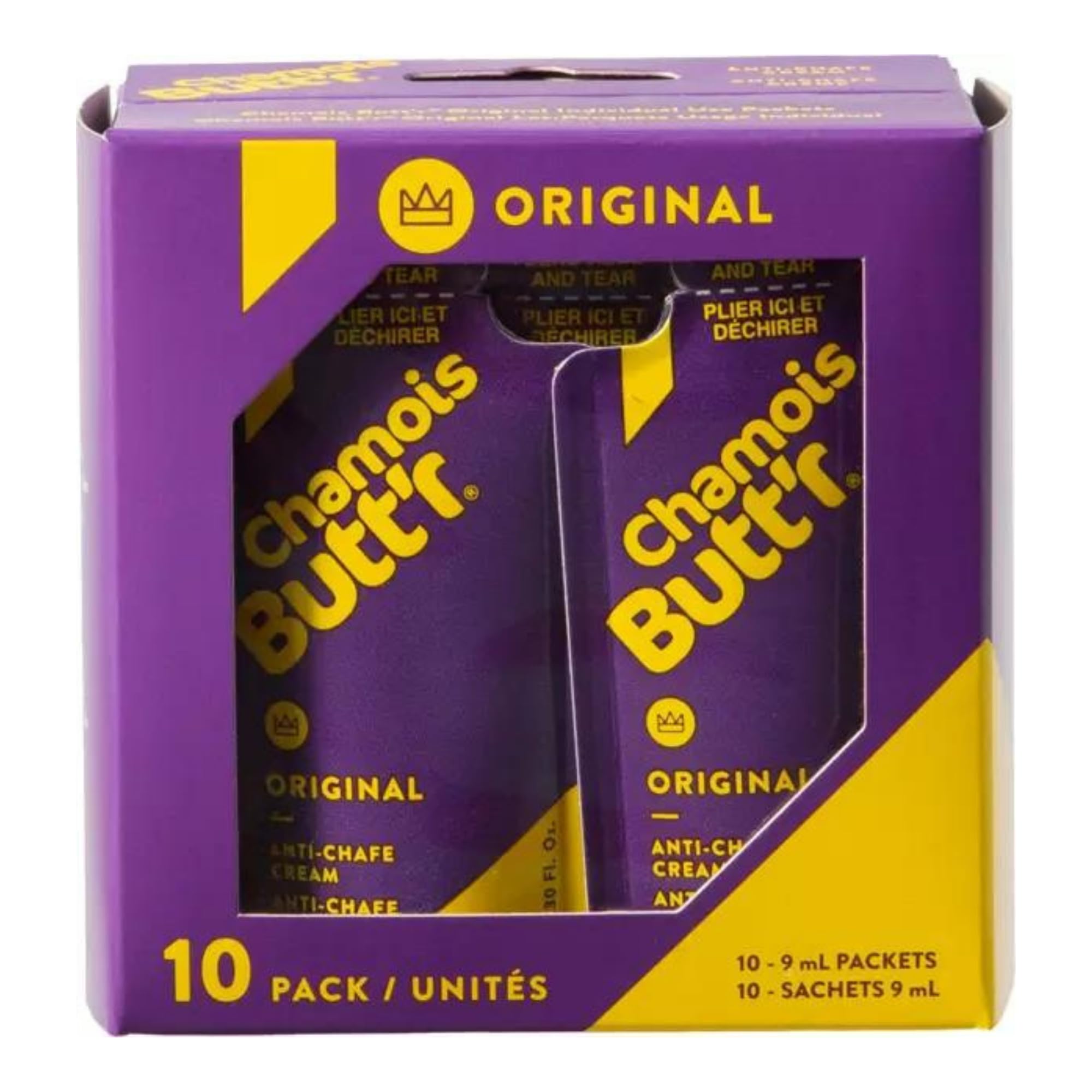 Chamois Butt'r Original 10-pack front view for convenient on-ride chafe relief