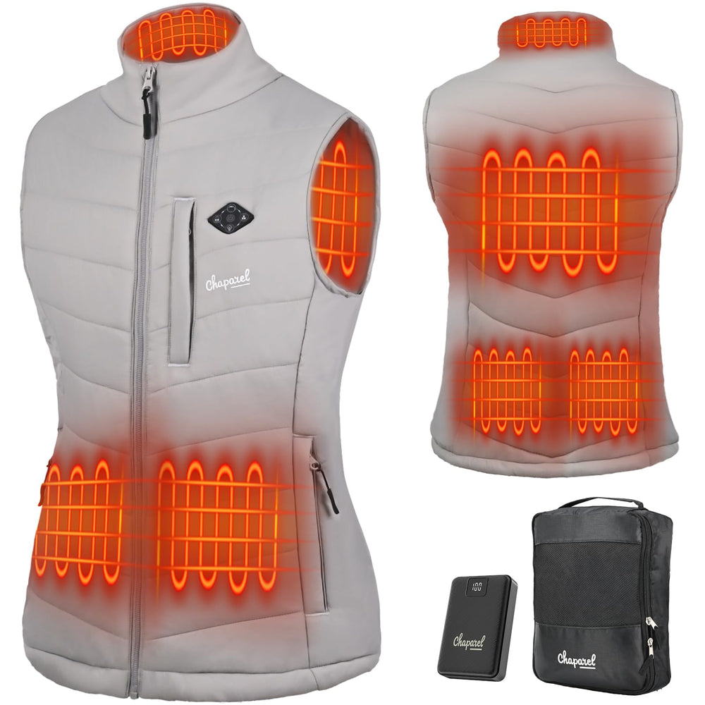 CHAPAREL women's heated vest front view provides lightweight warmth for daily outings.