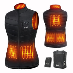 CHAPAREL Womens Heated Vest front view delivering quick warmth for outdoor adventures.