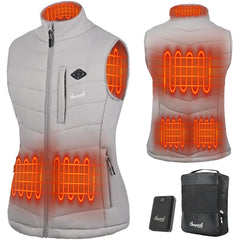 CHAPAREL women's heated vest front view provides lightweight warmth for daily outings.