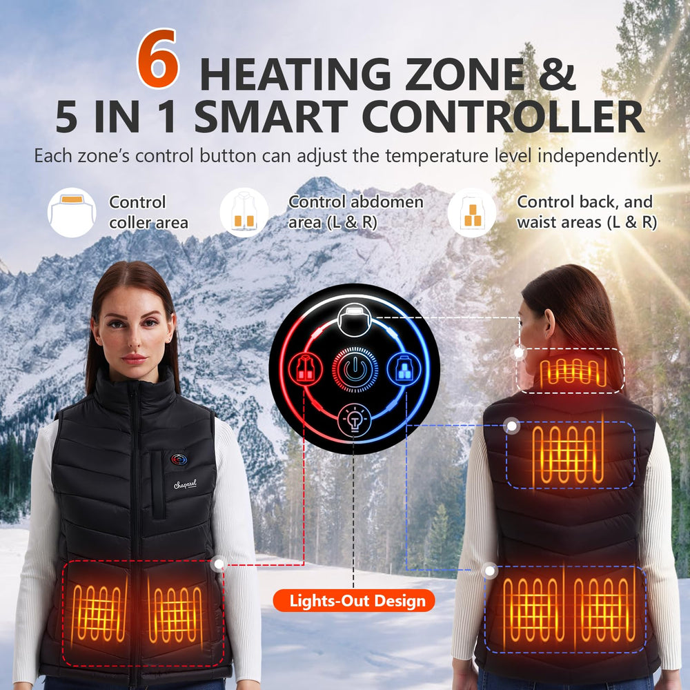 CHAPAREL heated vest side view shows zone control for personalized warmth