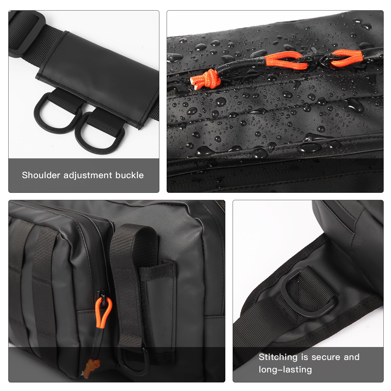 Chardime fishing bag grey - wearer's perspective with lure cases