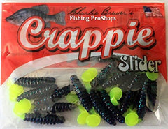 Charlie Brewer CB Crappie Grub 1.5-inch Junebug Chart Tail for crappie and panfish targeting.