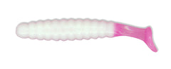 Charlie Brewers Crappie Grubs 1.5in white-glo-hot-pink vibra-tail for crappie