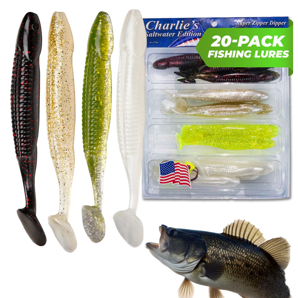 Charlie's Worms bass lures kit overview—compact, versatile tackle for freshwater and saltwater.