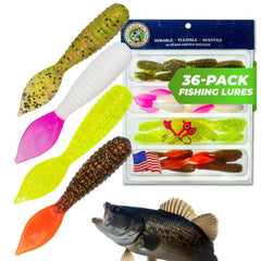 Charlie's Worms bass lures closeup showing lifelike action for freshwater fishing.
