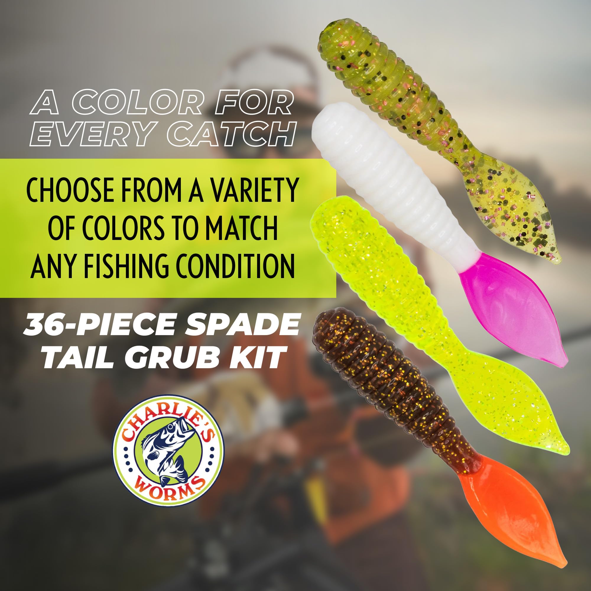 Charlie's Worms durable soft plastic construction withstands frequent casts.