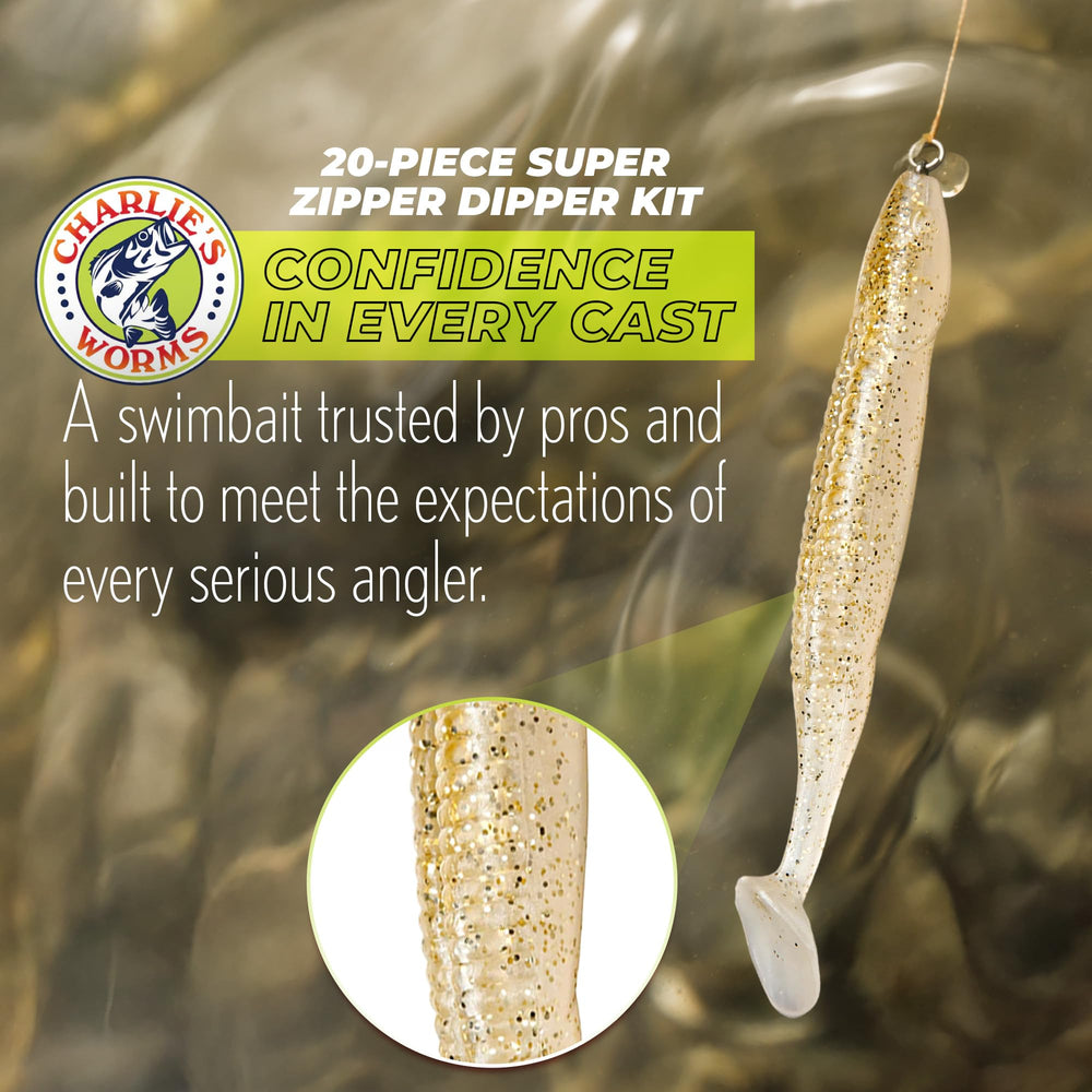 Charlie's Worms Gecko Lizard softbait with scent for attraction.