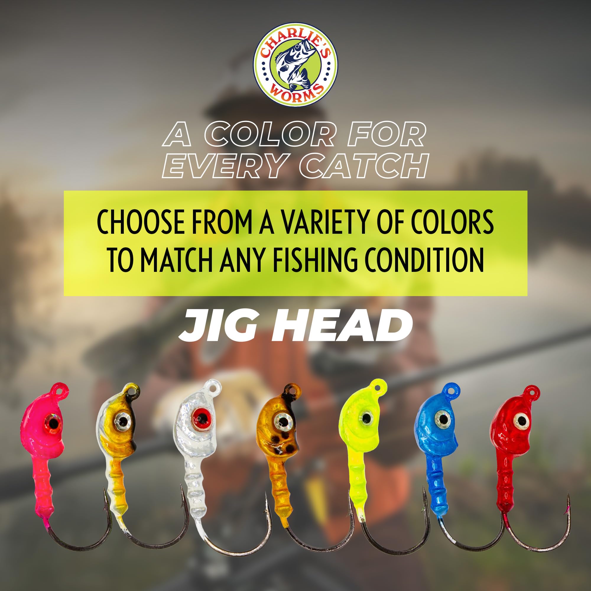 Charlie's Worms robust hook-eye construction helps minimize lost catches.