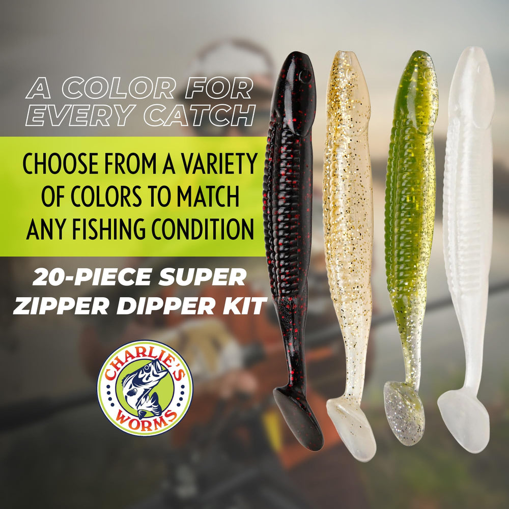 Charlie's Worms Jerk Bait—rigged for rapid darting movement.