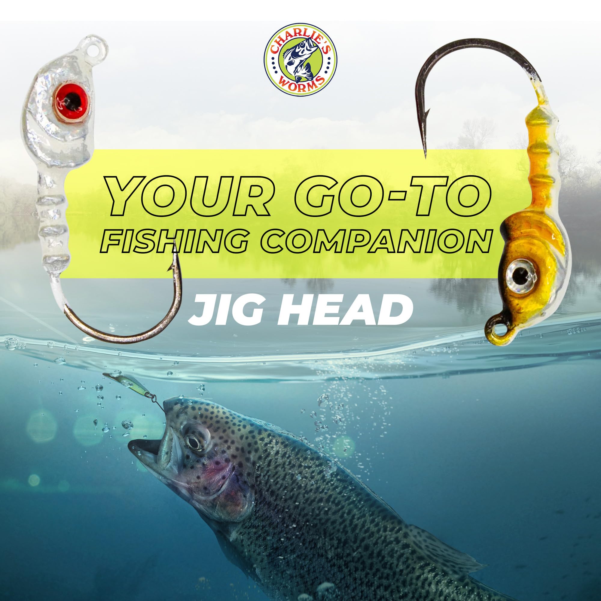 Charlie's Worms saltwater and freshwater versatility for bass and trout.