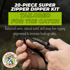 Charlie's Worms Super Zipper Dipper—lifelike action for active bass.