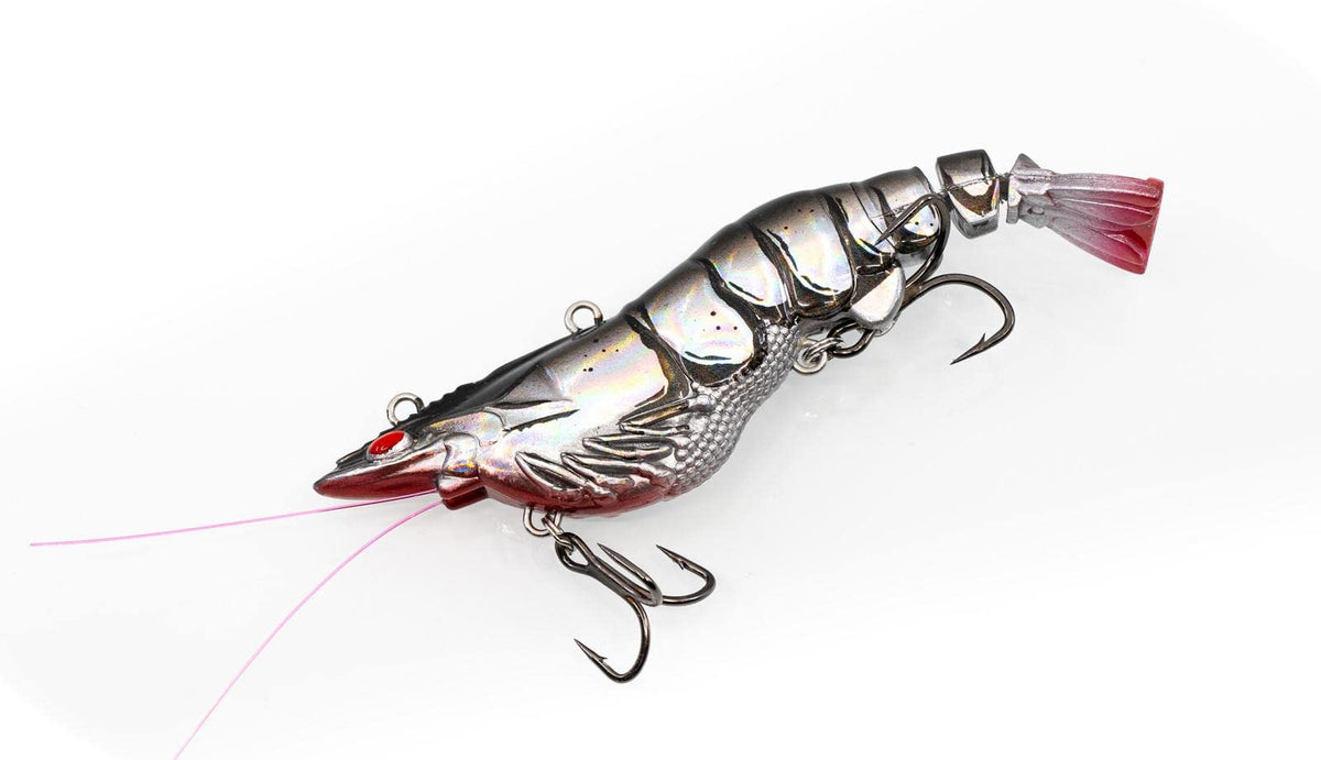 Chasebaits Armour Prawn front tow glide highlights smooth, long casts for flat-water fishing