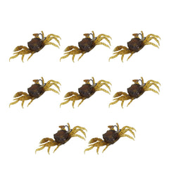 Chazcool 8PCS artificial crab baits – yellow brown silicone crab lure, front view