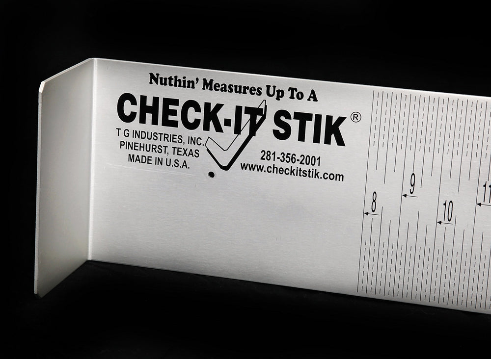 Check-It Stik aluminum 1-8-inch grid detail for quick reference.