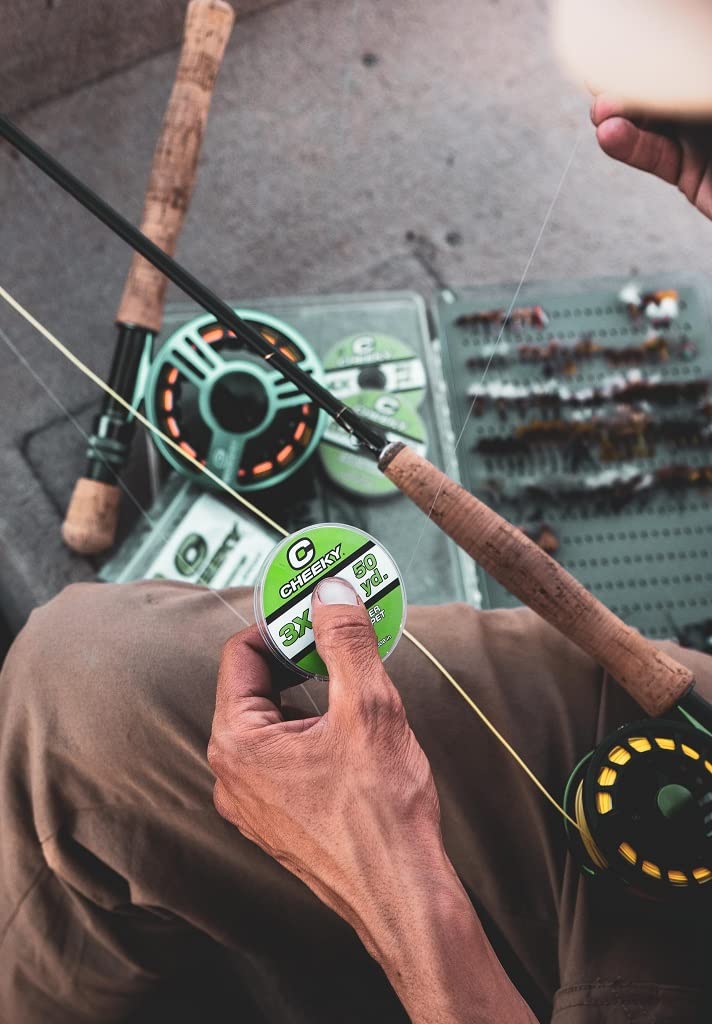 Close-up of Cheeky tippet reveals smooth, abrasion-resistant nylon quality.