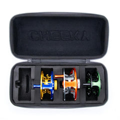 Cheeky Reel Capsule Case grey logo display for easy brand recognition