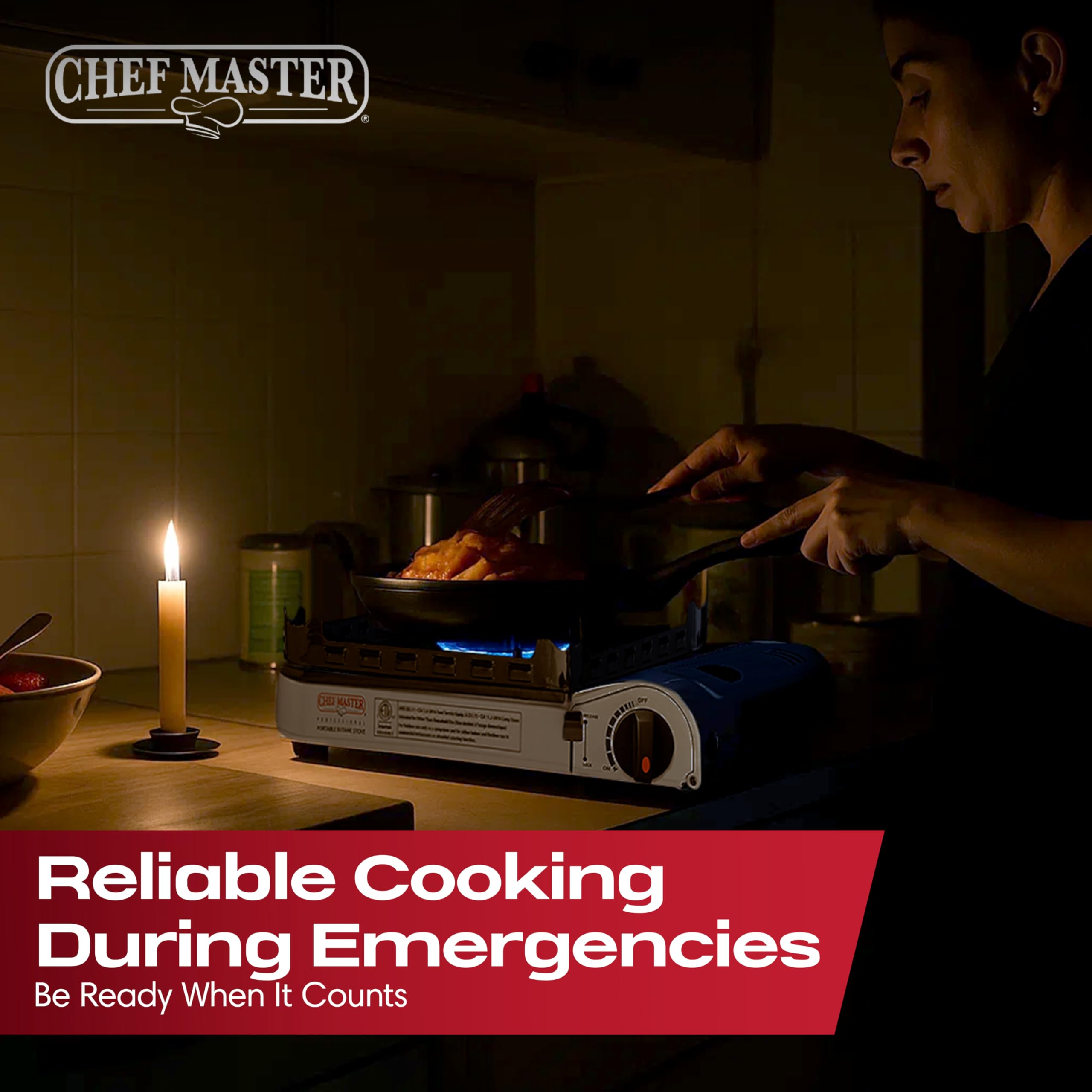 Chef Master 15K BTU stove delivers fast boil and sear options