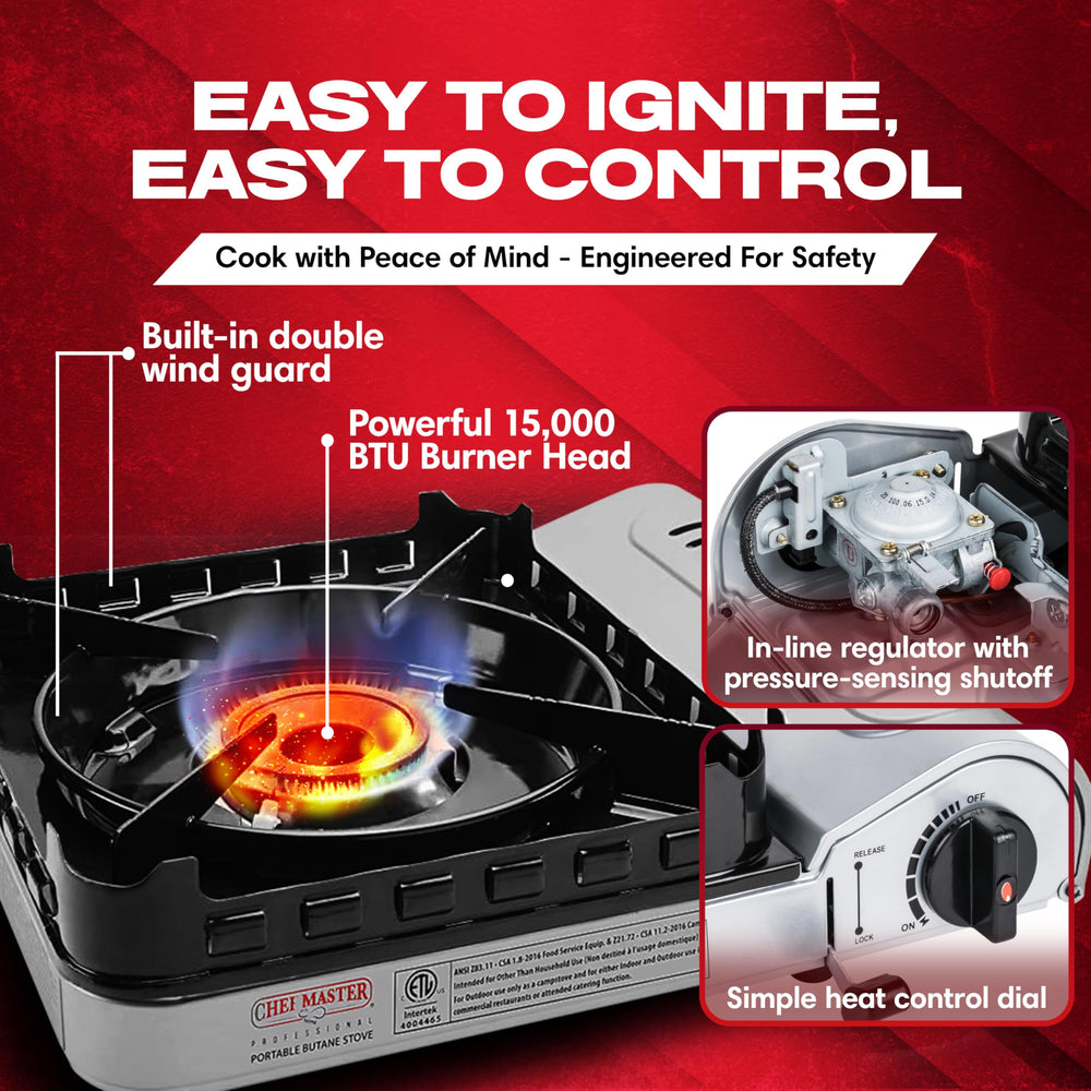 Chef Master inline regulator ensures safer gas flow during use