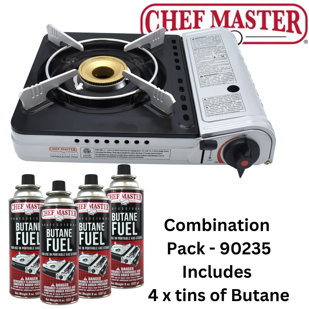 Chef Master Piezo ignition burner ready for instant outdoor meals