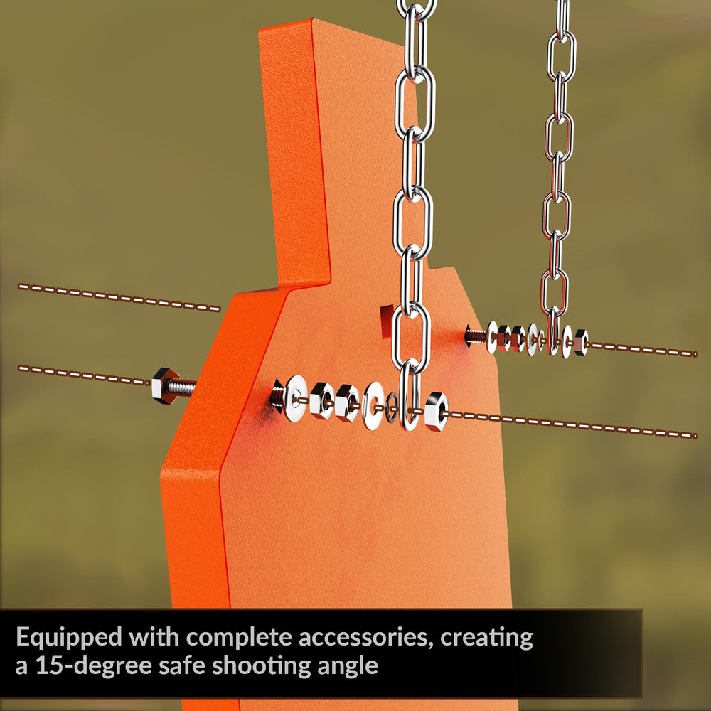 Chenteel AR500 target 'ding' sound on impact enhances shooting feedback during practice.